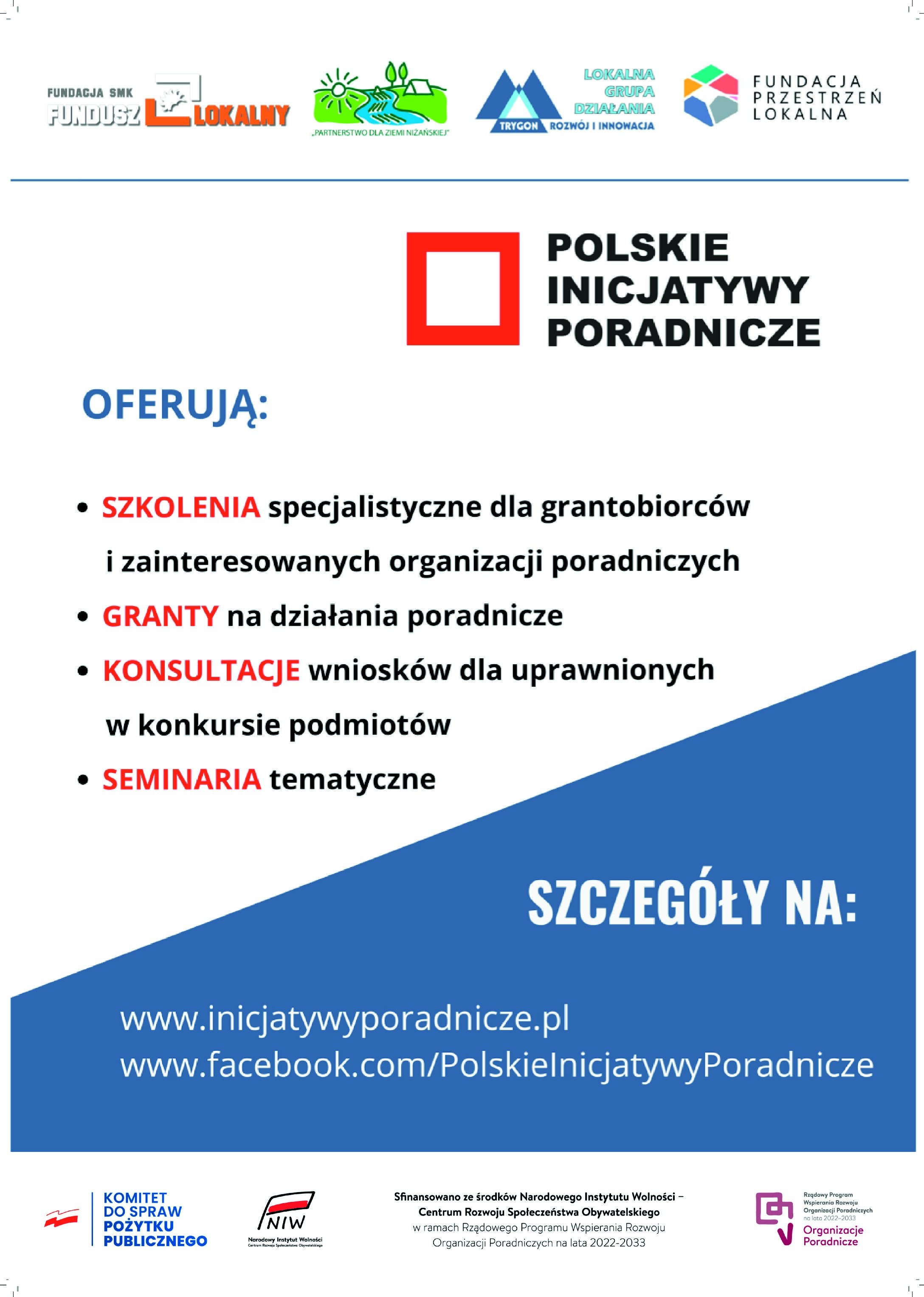 Zapraszamy do udziału w projekcie „Polskie Inicjatywy Poradnicze”