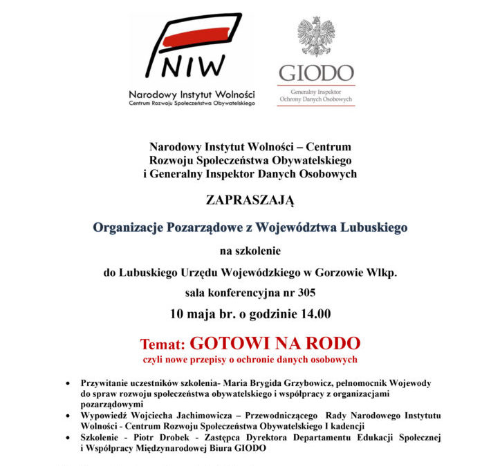 Zaproszenie szkolenie Gorzów Wielkopolski